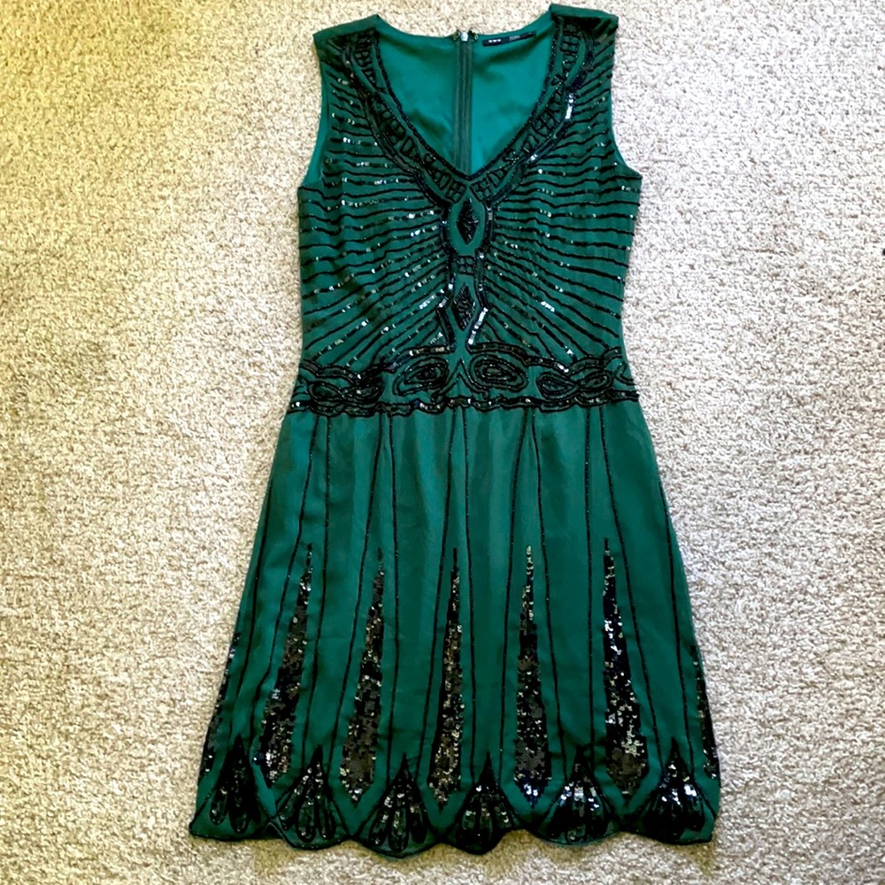 Vintage green roaring ‘20s style dress